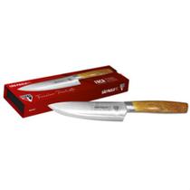 Faca personalizada time São Paulo de inox com cabo de madeira na caixa presente dia dos pais