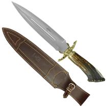 Faca Pesca Caça Cutelaria Muela Cervus-26L Cabo Chifre Cervo Faca Pesca Caça Cutelaria Muela Cervus-26L Cabo Chifre Cervo