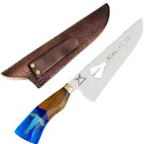 Faca Picanheira 10' Artesanal Híbrida Nossa Senhora Aparecida Inox 3mm Artesanal