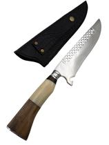 Faca Picanheira 8" Churrasco Premium Cabo Chifre Inox Bainha