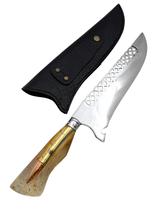 Faca Picanheira Premium Bala No Cabo Lâmina Trançada Inox