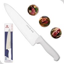 Faca Profissional Cozinha Carne 8 Açougue Chef Inox Corte Mundial Cabo Branco