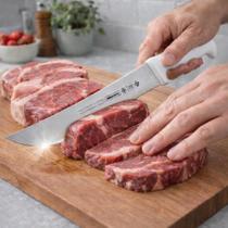 Faca Profissional Mundial Branco 10 Carne Fio Liso Inox Faca Profissional Mundial Branco 10 Carne Fio Liso Inox