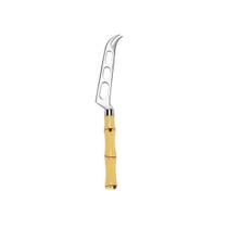 Faca Queijo Aço Inox Com Cabo Plástico Bambu Natural 21Cm