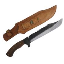 Faca Rambo 11' Aço Carbono Artesanal Full Tang Brut Forge Bruta Cabo Madeira Tática