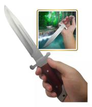 Faca Rambo Com Bainha Picanheira Cozinha Chef Churrasco Afiada Full Tang Cabo Madeira RMBA