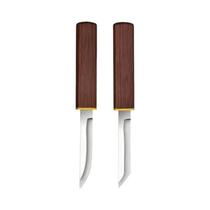 Faca Reta Dupla 2 em 1 de Aço Inoxidável - Portátil para Sobrevivência e Camping