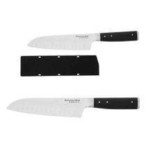 Faca Santoku 31cm Lâmina Forjada Alto Corte com Capa Protetora Luxo Cozinha
