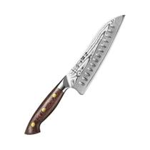 Faca Santoku De 7,3 Polegadas (18,6cm) Em Aço Damasco De 67 Camadas Com Cabo De Micarta, Faca De