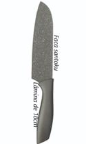 Faca santoku de cozinha chef churrasco sushi fatiar e picar em aço inox com pintura antiaderente