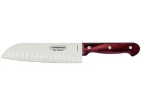 Faca Santoku Tramontina Inox Polywood 7" Vermelho
