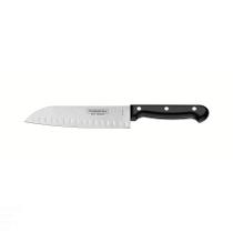 Faca Santoku Tramontina Ultracorte com Lâmina em Aço Inox e Cabo de Polipropileno Preto 7" Faca Santoku Tramontina Ultracorte com Lâmina em Aço Inox e Cabo de Polipropileno Preto 7"