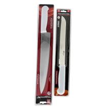 Faca Serrilhada 8 Pão Faca Peixeira 10 Inox Cabo Branco Profissional Faca Serrilhada 8 Pão Faca Peixeira 10 Inox Cabo Branco Profissional