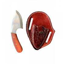 Faca Skinner Modelo Mini com Lâmina de Inox e Bainha de Couro Direto da Fábrica