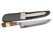 Faca Solteira 10" em Aço Inox com Cabo de Madeira e Osso