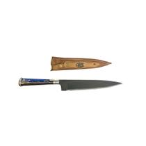 Faca Solteira 8" em Aço Carbono Fosfatizado Larga Caçador Cabo Zamak Cor Azul