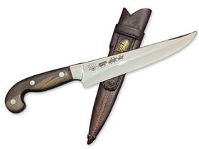 Faca Sorocabana Elmo Aço Inox Cabo Madeira Bainha 8 Pol