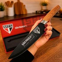 Faca Steel Premium São Paulo Futebol Clube Tricolor Paulista Aço Inox Cabo Ergonômico Preto Faca Steel Premium São Paulo Futebol Clube Tricolor Paulista Aço Inox Cabo Ergonômico Preto