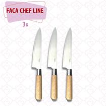 Faca Sushi Japa 33cm Ultracorte Aço Inox Chefline 3 Unidade Faca Sushi Japa 33cm Ultracorte Aço Inox Chefline 3 Unidade