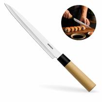 Faca Sushi Sashimi Peixe Inox 8,4 Polegadas Samurai Brinox Cor Palha para Culinária Japonesa
