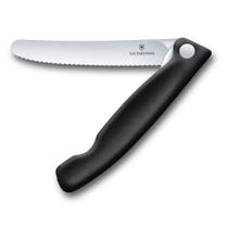 Faca Swiss Classic Dobrável 11cm Lâmina Serrilhada Preta Victorinox