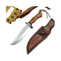 Faca Tática De Caça Pesada Com Cabo De Madeira De Pêra Vermelha 9CR18MOV Para Autodefesa, Camping E