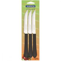 Faca Tramontina Churrasco Cabo Plastico Leme 3 Pecas Preta Faca Tramontina Churrasco Cabo Plastico Leme 3 Pecas Preta