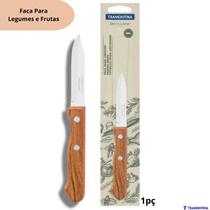 Faca Tramontina Dynamic 3 Inox Legumes e Frutas Cabo Madeira Natural Ergonômico