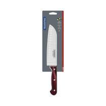 Faca Tramontina Santoku Inox Madeira Polywood 7'' Vermelho Faca Tramontina Santoku Inox Madeira Polywood 7'' Vermelho
