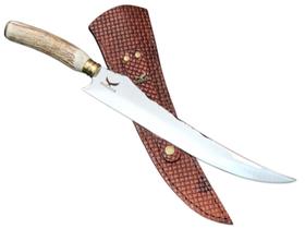 Faca Turca 12 Pol Aço Inox 420c Cabo Chifre De Cervo Bainha Faca Turca 12 Pol Aço Inox 420c Cabo Chifre De Cervo Bainha