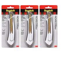 Faca utilitária 3M Scotch Titanium Snap-Off grande, pacote com 3 Faca utilitária 3M Scotch Titanium Snap-Off grande, pacote com 3