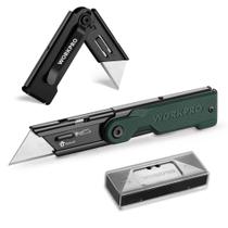 Faca utilitária dobrável WORKPRO com 10 lâminas extras verde