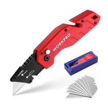 Faca utilitária dobrável WORKPRO Quick Change Blade com 10 lâminas