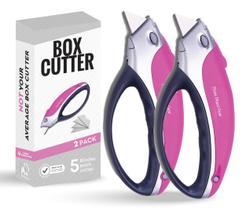 Faca utilitária retrátil Home Planet Gear Pink, pacote com 2 Faca utilitária retrátil Home Planet Gear Pink, pacote com 2