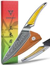 Faca utilitária SANMUZUO LA-S9 Series 13 cm japonesa VG-10 Damascus Steel Faca utilitária SANMUZUO LA-S9 Series 13 cm japonesa VG-10 Damascus Steel