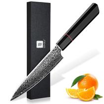 Faca utilitária TIVOLI Damascus VG10 em aço de alto carbono 17cm Faca utilitária TIVOLI Damascus VG10 em aço de alto carbono 17cm