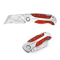 Faca utilitária WORKPRO Quick-Change com cabo de madeira de estilo retrô
