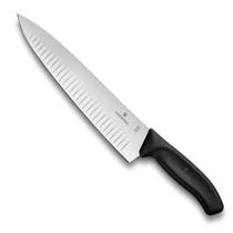 Faca Victorinox Chef Swiss Classic, Lâmina com Sulcos Extremamente Afiada, 25 cm, Preta, 6.8023.25G