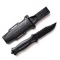 Faca Xingu Tática 24cm Pescador Lâmina Serrilhada Preta Cabo Emborrachado Sobrevivência Camping Militar Pesca Bainha Faca Xingu Tática 24cm Pescador Lâmina Serrilhada Preta Cabo Emborrachado Sobrevivência Camping Militar Pesca Bainha
