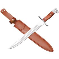 Facão Estilo Baioneta 60,5cm, Lâmina Lisa e Cabo de Madeira Reforçado SLKK29