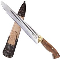 Facão Faca N 10 Aço Carbono Cabo Madeira Nobre Bainha Couro Facão Faca N 10 Aço Carbono Cabo Madeira Nobre Bainha Couro