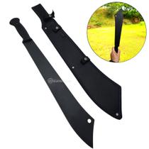Facão Tático Full Tang com Lâmina Preta Fosca e Cabo Ergonômico Antiderrapante SLKK36