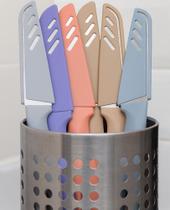 Facas Coloridos Kit Un 6 de Cozinha Aço Aco Inoxidável 20cm