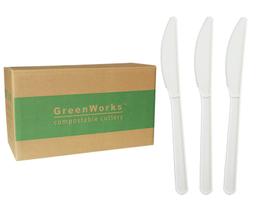 Facas compostáveis GreenWorks 1000 unidades com certificação BPI de 6,2 polegadas