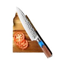 Facas De Cozinha Japonesas De Aço Forjado Com Padrão De Martelo, Duráveis E Afiadas, Para Cortar