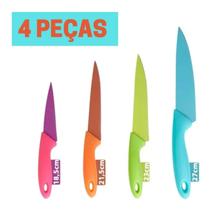 Facas De Cozinha Kit Conjunto Jogo 4 Coloridas Dia A Dia Facas De Cozinha Kit Conjunto Jogo 4 Coloridas Dia A Dia