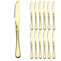 Facas De Mesa 12 Peças Dourado Elite Cozinha Gourmet Mix