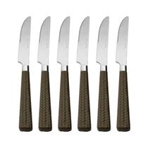 Facas De Mesa Rattan Prata 6 Peças Mimo Style
