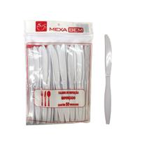 Facas Descartáveis Master - 50 Unidades Brancas para Catering, Festas e Uso Diário - Dureza 3