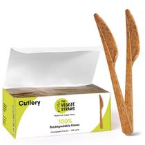 Facas descartáveis The Veggie Straws 100% biodegradáveis 17 cm 100 unidades